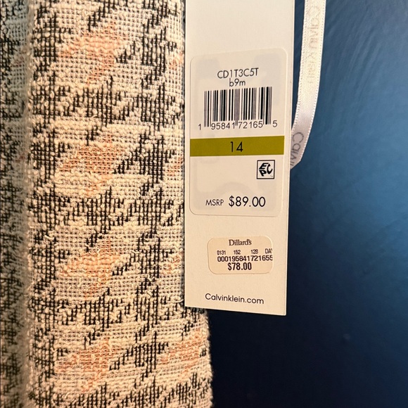 Calvin Klein Black and White Houndstooth Midi Dress - Picture 3 of 6